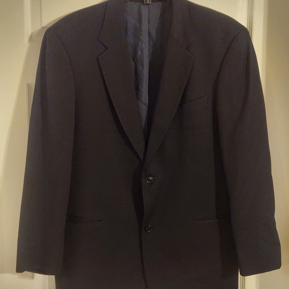 Hugo Boss Men Made In Usa 2 Button Front 42R Black Sport Coat Blazer